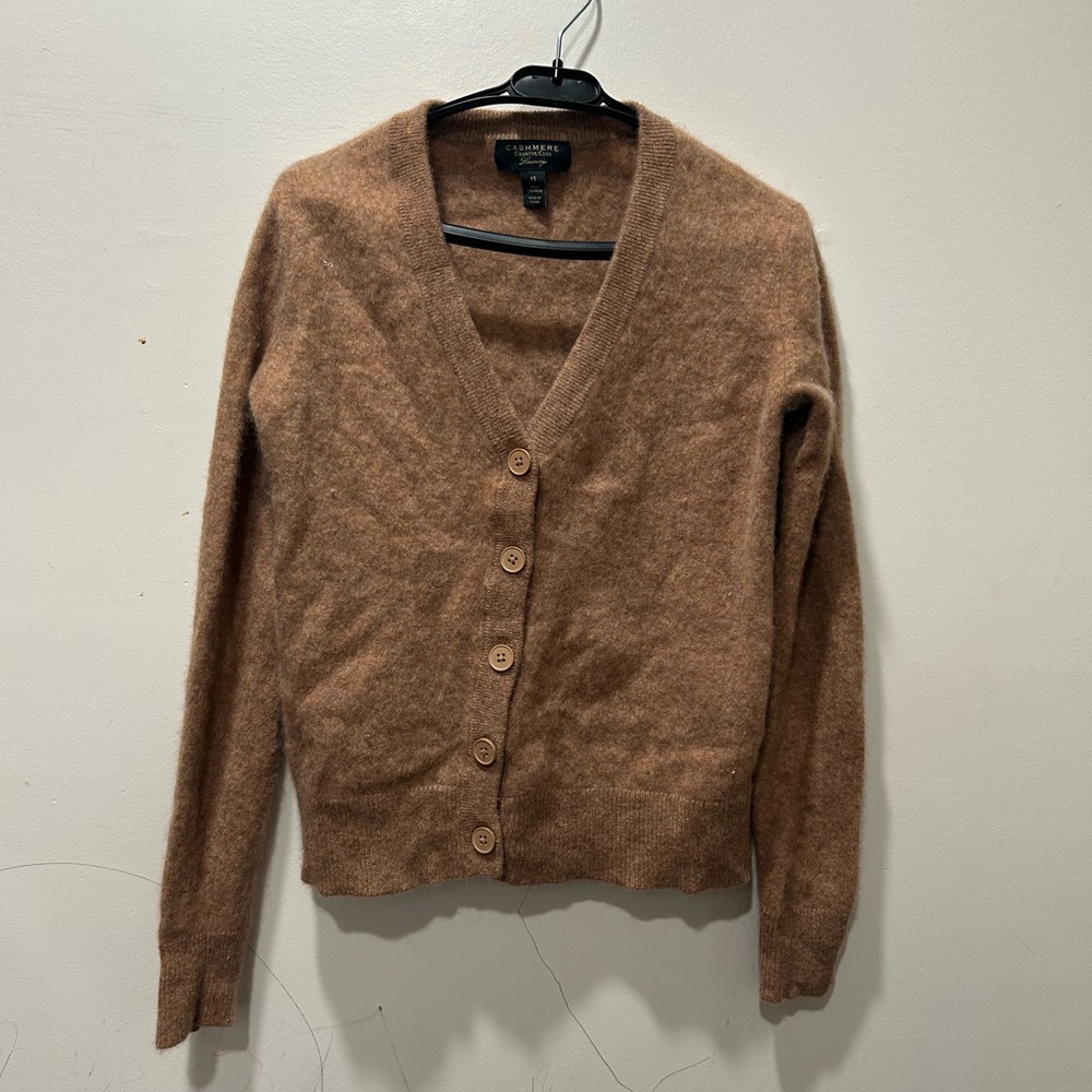 Charter Club Tan Button-Up Cardigan